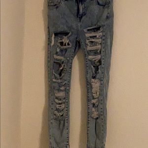Ripped light wash jeans
